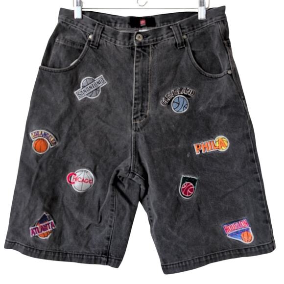 BOOMX Jeans Vtg 90s Jorts Bermuda Shorts 34 NBA Basketball‎ Baggy Streetwear